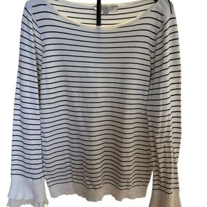 LOFT Black and White Striped Sweater